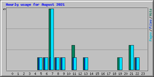 Hourly usage for August 2021