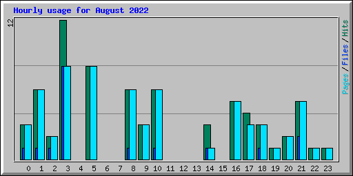 Hourly usage for August 2022