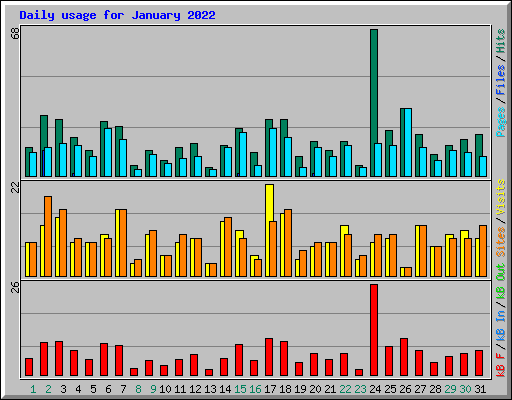 Daily usage for January 2022