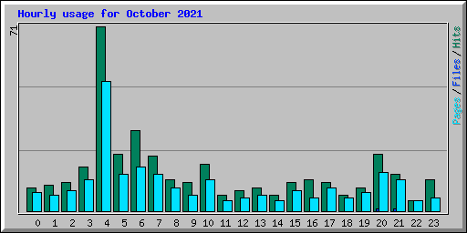 Hourly usage for October 2021